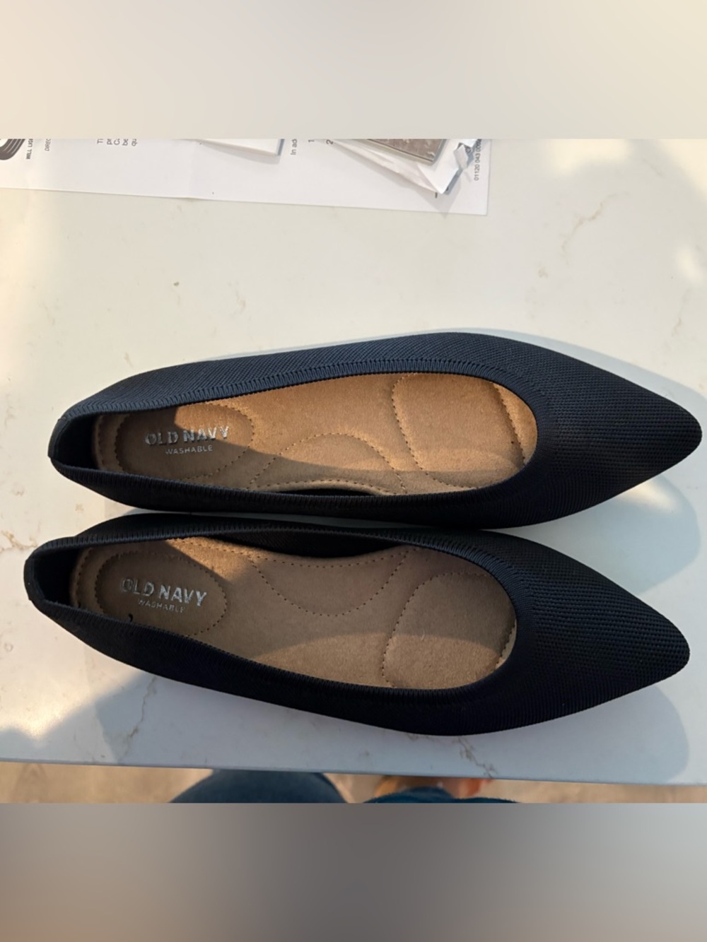 Old Navy Women’s Black Soft-Knit Pointed-Toe Ballet Flats * Size 7* NWOT